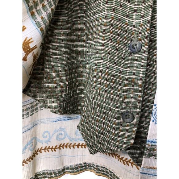 Vintage Alfred Dunner Camel Print Button-Front Top Earthy Tribal Boho Size: 8 - Picture 6 of 15